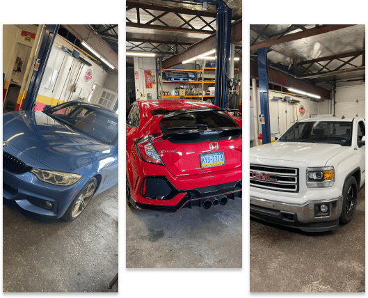 blue car, red car and white car, Vehicles we service for auto repair in Hanover, PA