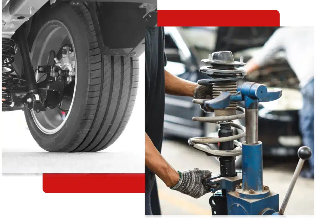 suspension repair, auto repair in Hanover, PA at Alex's Autoworks. Suspension strut repair and wheel inspection for optimal vehicle handling.